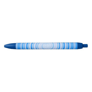 White and blue spiral black ink pen