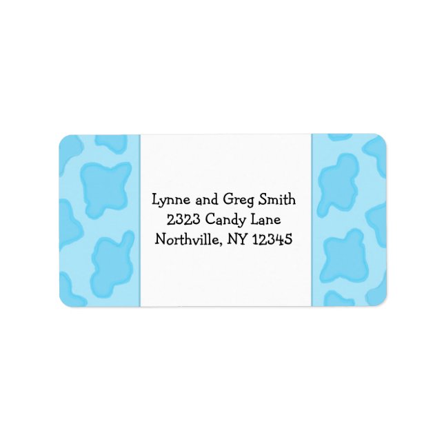 White and Blue Spotted Pattern Label (Front)