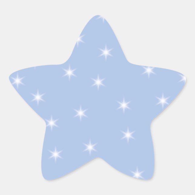 White and Blue Stars Design. Star Sticker (Front)