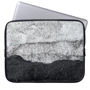 White and blue stone fragment laptop sleeve
