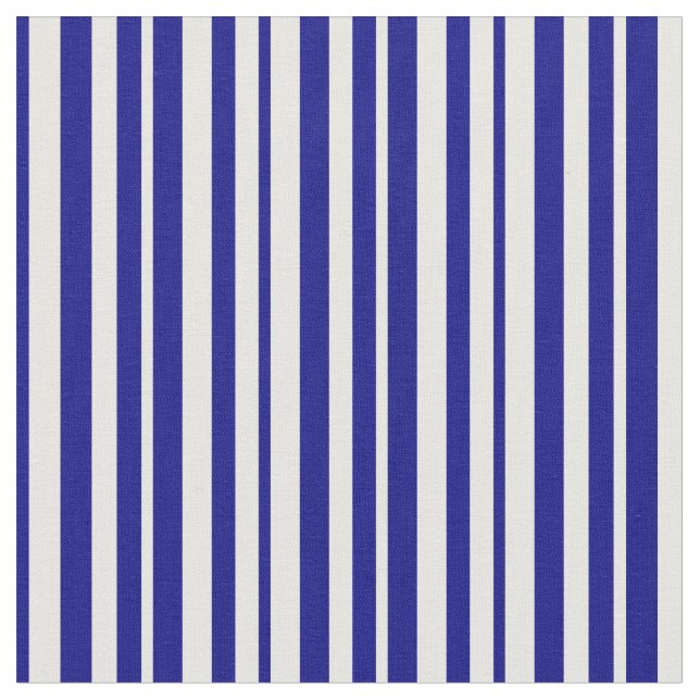 White and Blue Striped/Lined Pattern Fabric (Close Up)