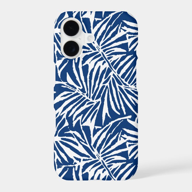 White And Blue Tropical Leaf Repeating Pattern (Back)