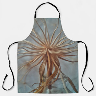 White and brown abstract painting apron