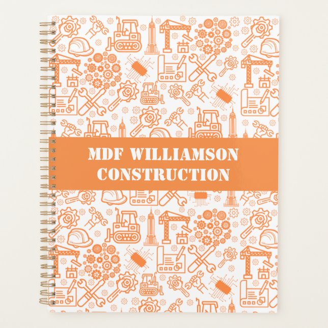 white and brown Architectural Blueprint Engineer Planner (Front)