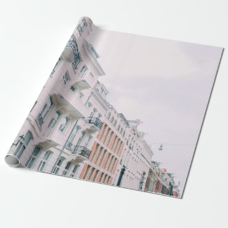 WHITE AND BROWN BUILDINGS WRAPPING PAPER