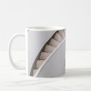 WHITE AND BROWN CONCRETE SPIRAL STAIRS COFFEE MUG