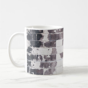 White and brown concrete wall coffee mug