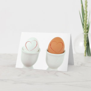 White and Brown Eggs anniversary Card