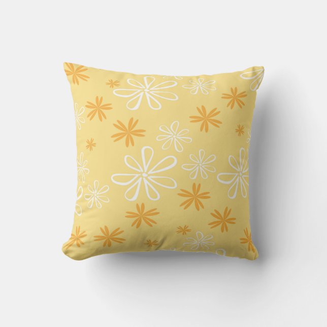 white and brown floral pattern cushion (Front)