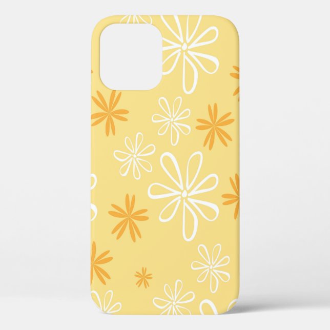 white and brown floral pattern throw pillow Case-Mate iPhone case (Back)
