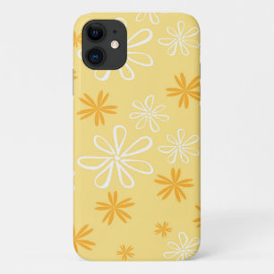 white and brown floral pattern throw pillow iPhone 11 case