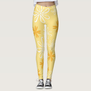 white and brown floral pattern throw pillow leggings