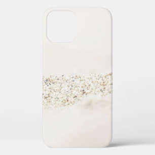 White and brown floral textile iPhone 12 case