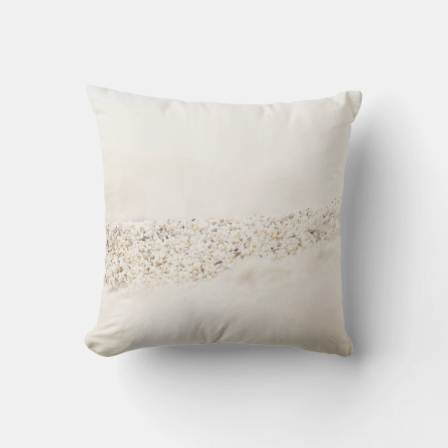 White and brown floral textile cushion (Front)