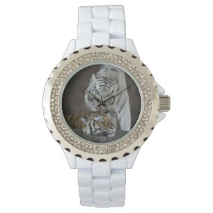 White And Brown Tigers Resting Watch