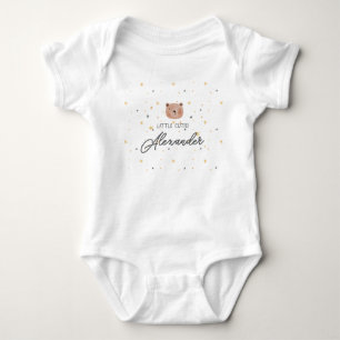 White and Brown Watercolor Cute Baby Shower Bodysuit