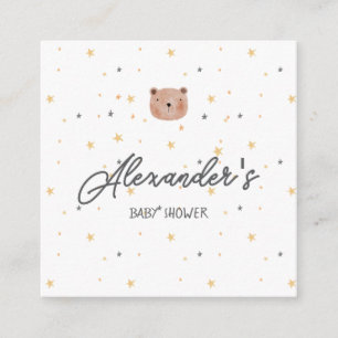 White and Brown Watercolor Cute Baby Shower Enclosure Card