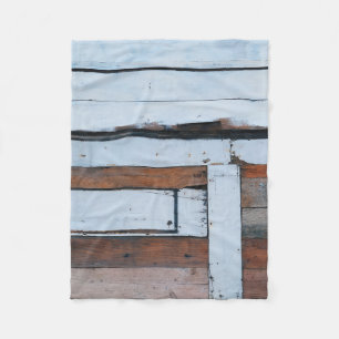 White and brown wooden board fleece blanket