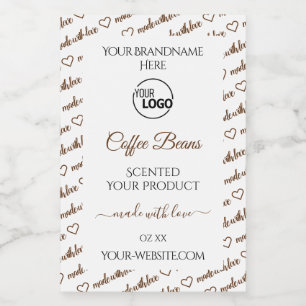 White and Brown Word Cloud Product Labels Add Logo