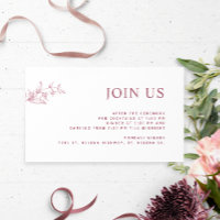 White and Burgundy Chic Join Us Reception Wedding