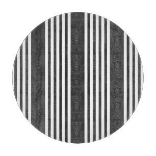 White and charcoal five stripes pattern cutting board