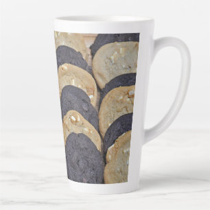White and chocolate cookies latte mug
