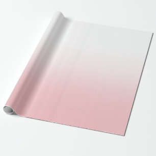 White and Coral Pink Ombre Wrapping Paper