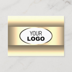 White and Cream Ombre Logo Light Gold Decor Border Business Card
