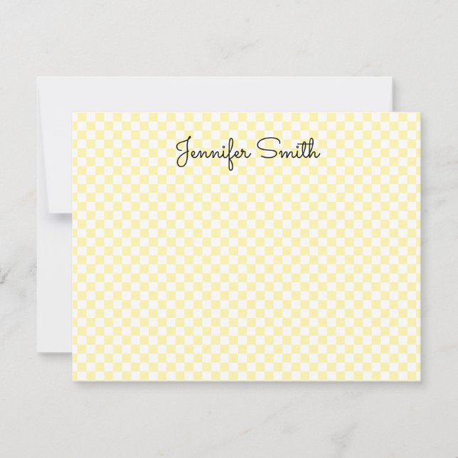 White and Cream Small Check Card (Front)