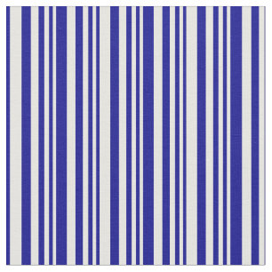 White and Dark Blue Coloured Lines/Stripes Pattern Fabric