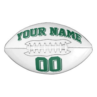 WHITE AND DARK GREEN Custom Football