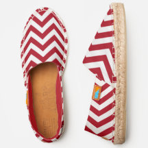 White and Dark Red Chevron Stripes