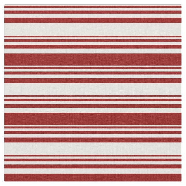 White and Dark Red Coloured Pattern Fabric (Close Up)