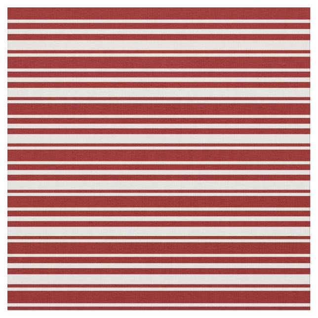 White and Dark Red Coloured Striped Pattern Fabric (Close Up)