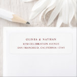 White and Dark Red | Simple Elegant Text Return Address Label<br><div class="desc">These minimalist and elegant wedding return address labels feature modern dark red maroon text on a white background. A simple and stylish look.</div>