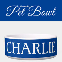 White and deep blue with a name cat or dog