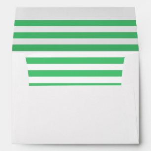 White and Emerald Stripes Envelopes