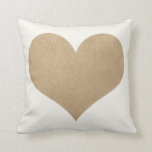 white and faux gold leather heart cushion<br><div class="desc">This modern white pillow features a faux gold leather heart.</div>