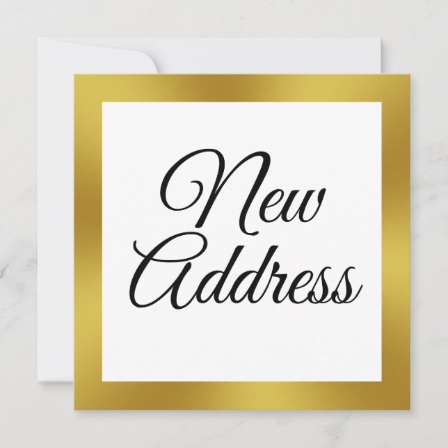 White and Faux Gold Moving Announcement (Front)