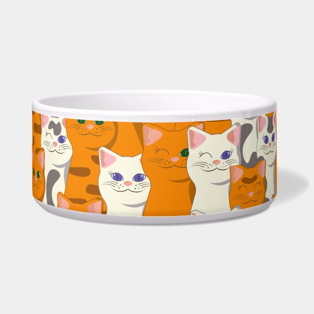 White and ginger cats pattern green eyes blue eyes (Front)