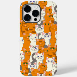 White and ginger cats pattern green eyes blue eyes Case-Mate iPhone 14 pro max case