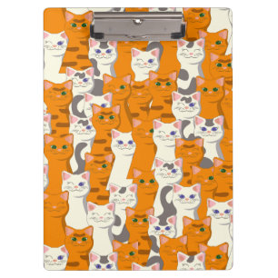 White and ginger cats pattern green eyes blue eyes clipboard