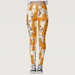 White and ginger cats pattern green eyes blue eyes leggings<br><div class="desc">Seamless pattern with white,  ginger,  stripped,  tabby and spotted cats</div>