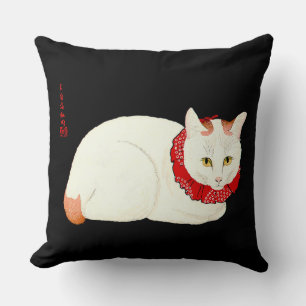 White and Ginger Japanese Cat Cushion