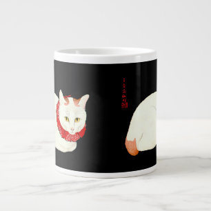 White and Ginger Japanese Cat Large Coffee Mug