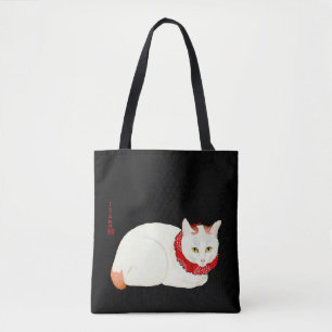 White and Ginger Japanese Cat Tote Bag