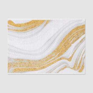 White and Gold Agate Tissue Paper