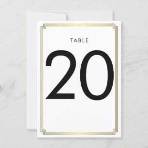 White And Gold Art Deco Table Number