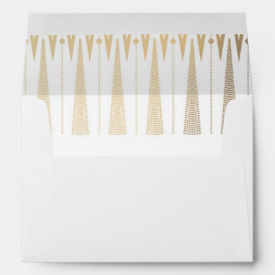 White and Gold Art Deco Vintage Wedding Envelopes