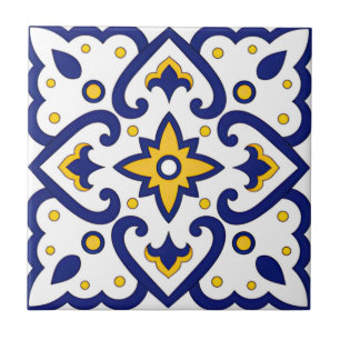white and gold blus tiles